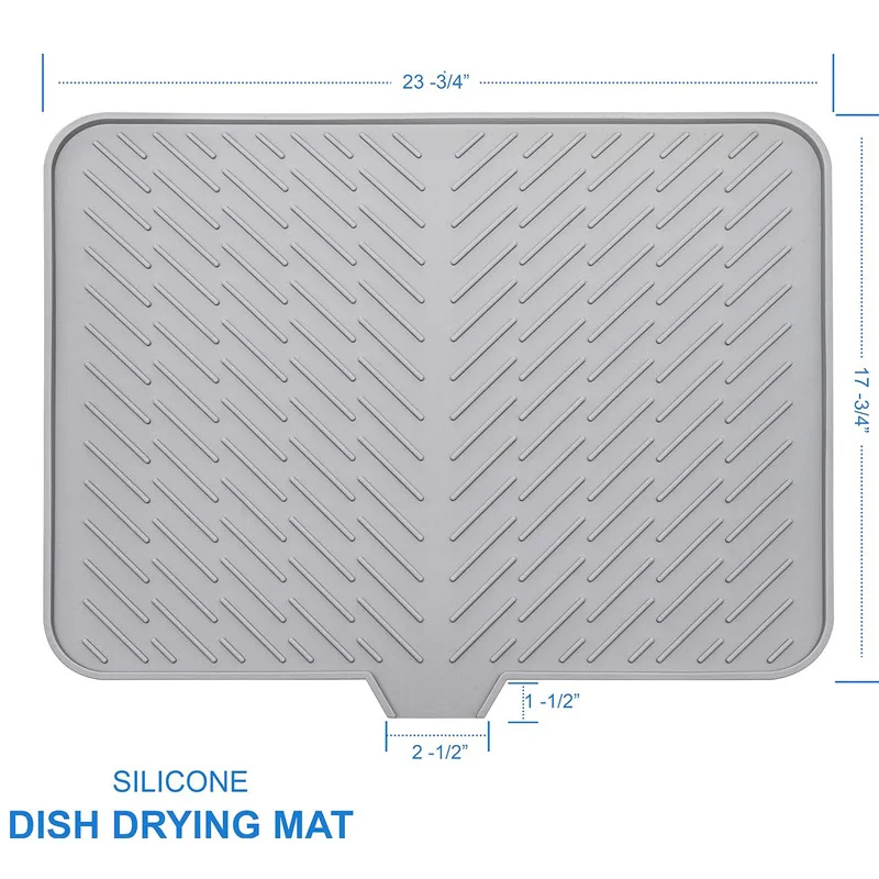 Large Size Kitchen Dining Mat Heat Resistant Silicone Drainage Opening Diwaer Se Bowl Plate Tray Dry Pad Dinner Mat