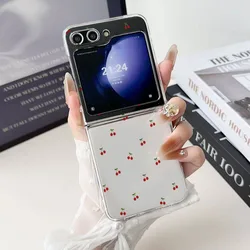 Charming Cartoon Cherry Foldable Phone Case with Transparent Hard Cover - Samsung Galaxy Z Flip 5 (-1)