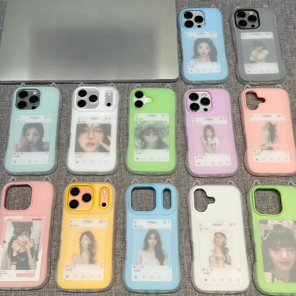Candy Color 3D Cat Ear Silicone Phone Case - Soft, Protective, and Cute