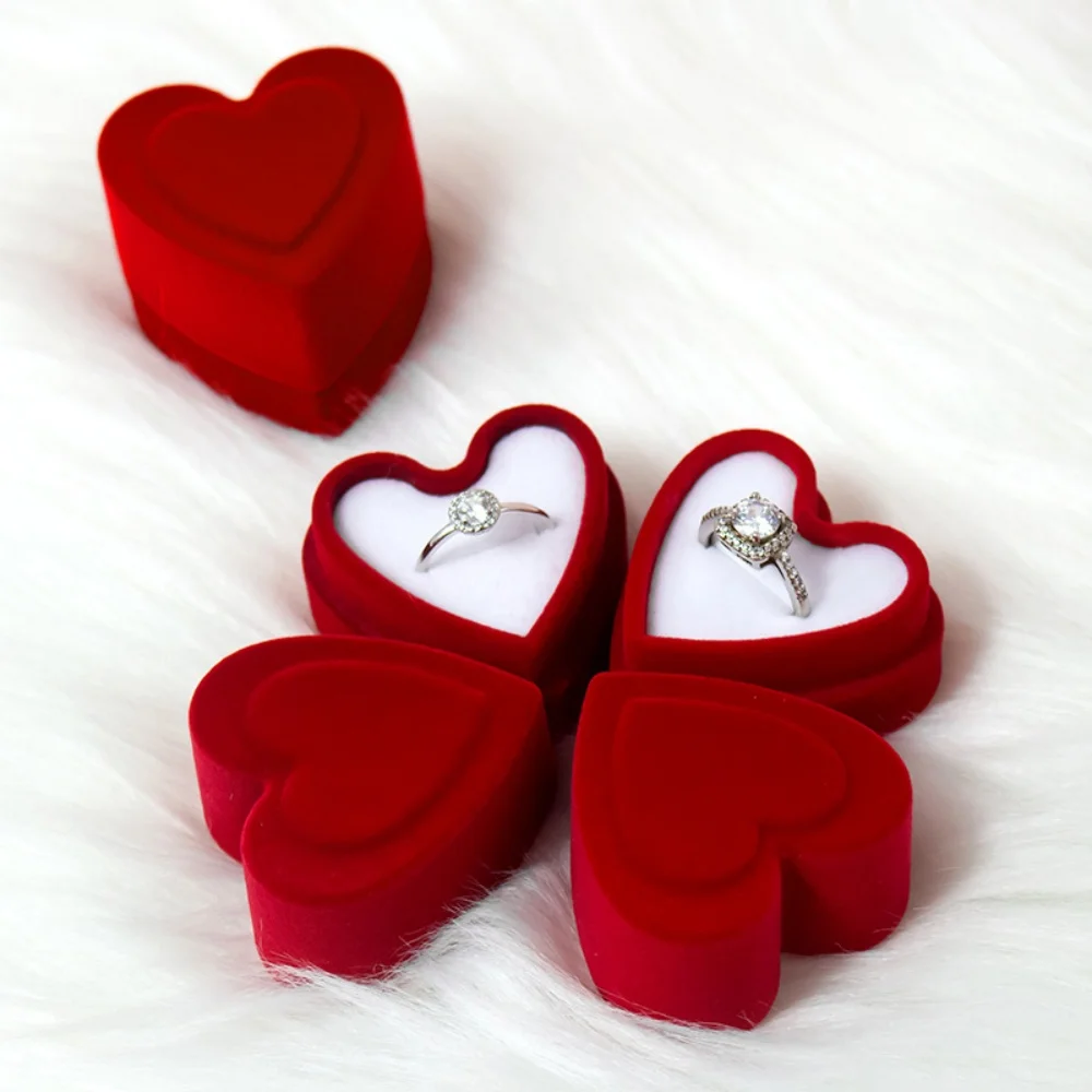 Earring Packaging Box Plush Jewelry Display Case Velvet Jewelry Box Luxurious Valentine'S Day Gift Box For Wedding Anniversary