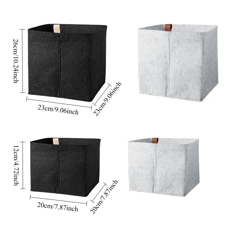 Clothes Felt Storage Baskets Home Bathroom Laundry Office Toy Organizer Box Underwear Sundries Bucket Dormitory Storage