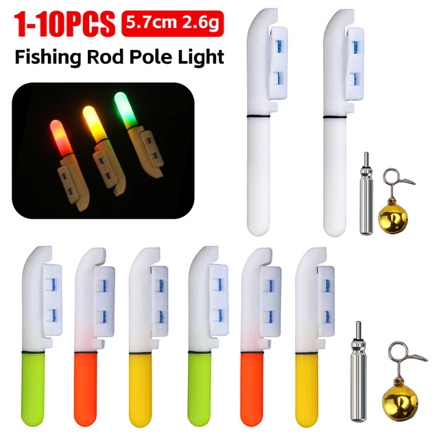 Fishing Electronic Rod Luminous Float Stick Light Detachable LED Alert Glow  Stick Bite Alarm with Bells Ring for Night Fishing