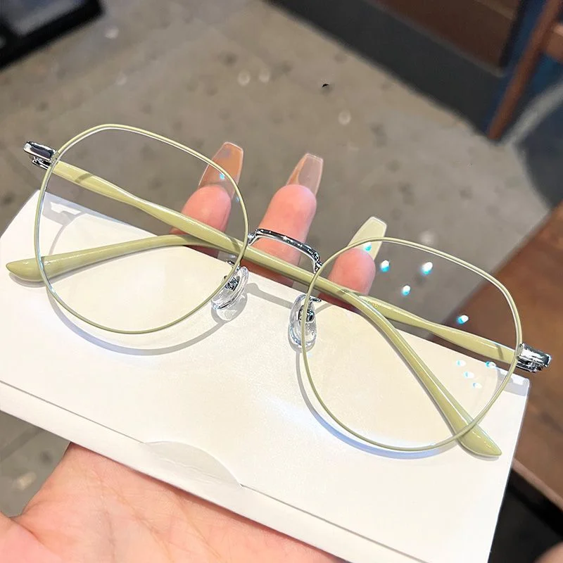 TANOXI Anti Blue Light Metal Polygons Myopia Glasses Women Men Computer Myopic Optical Eyeglasses Unisex Goggle 0-0.5-1-1.5