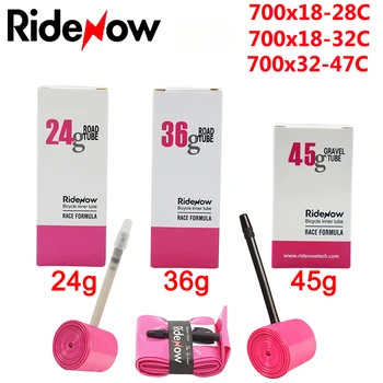 RideNow Camera d'aria ultraleggera per bici 700C X18 23 25 28 32 35 37 40 47 MTB 27 Camera d'aria in TPU Camere d'aria con valvola francese Kit patch