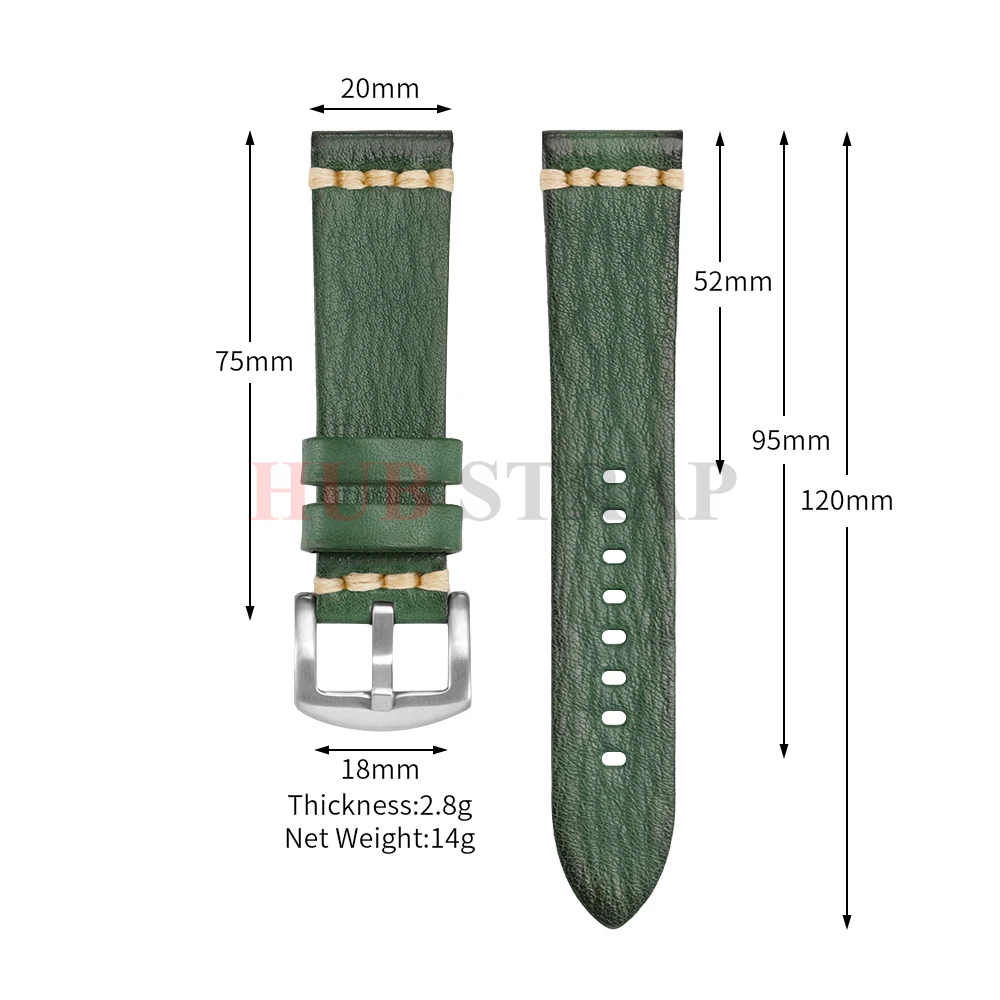 Handmade Retro Italian Leather Business Universal Watch Strap - Premium Cowhide Band