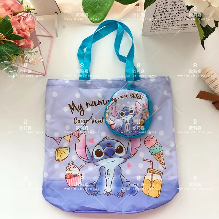 

Disney Monsters University Stitch Winnie Anime Shopping Bag Cartoon Casual Shoulder Bag Storage Foldable Handbag Birthday Gift