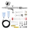 Airbrush Kit Dual-Action Gravity Airbrush Spray Gun with 0.2/0.3/0.5mm Needles Set 7cc/20cc/40cc Cup Air Hose and Cleaning Kit 1