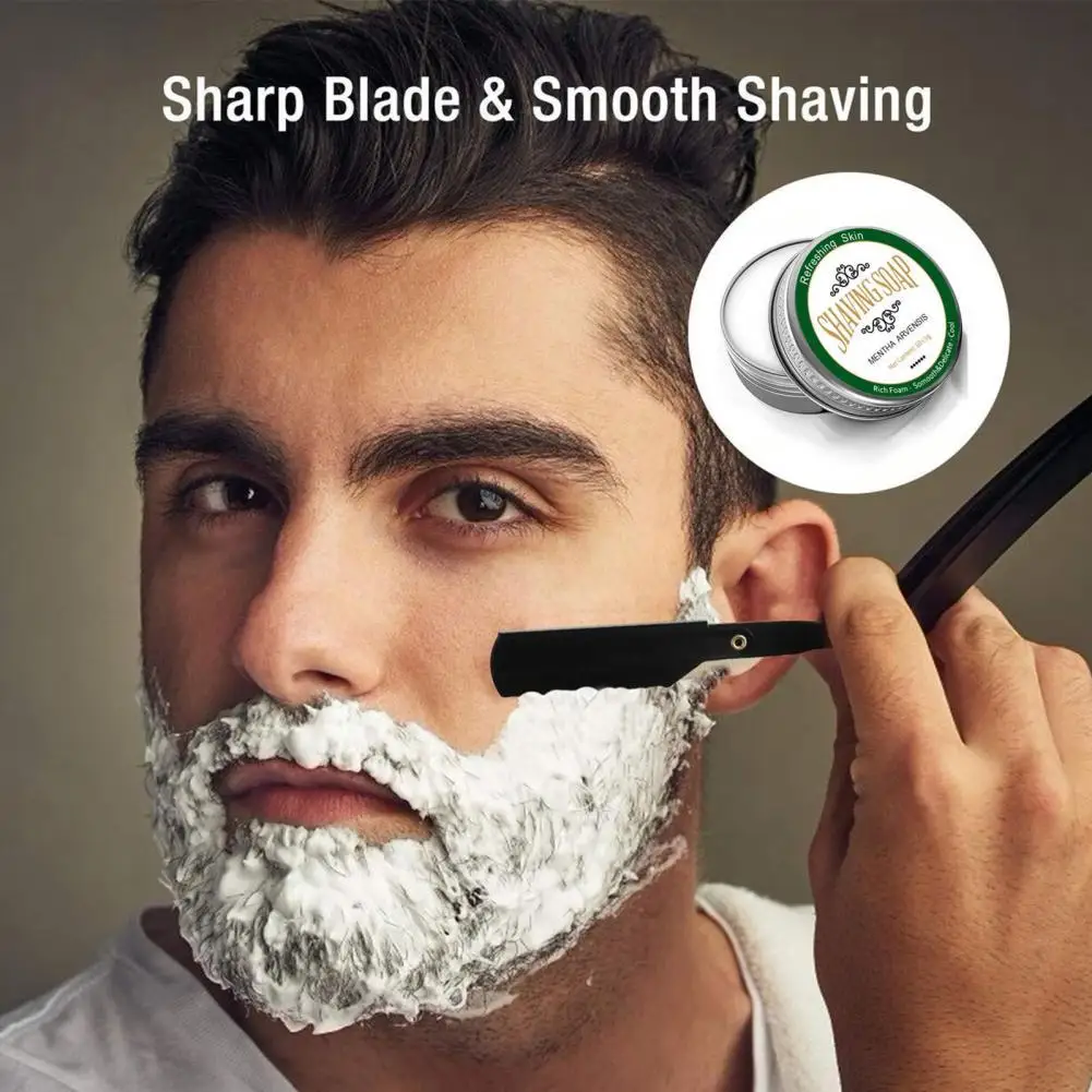 

60g Shaving Soap Fantastic Scent Long Lasting Luxury Moisturizing Non-Slip Moisturizing Shaving Cream Brush Facial Care for Men
