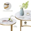 Coffee Table Nesting Round Table Set of 2 Side Table with Sturdy Metal Frame for Living Room Bedroom Apartment Modern 5