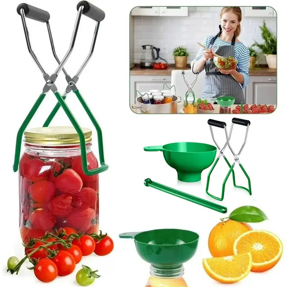 Stainless Steel Canning Jar Lifter with Grip Handle for Kitchen