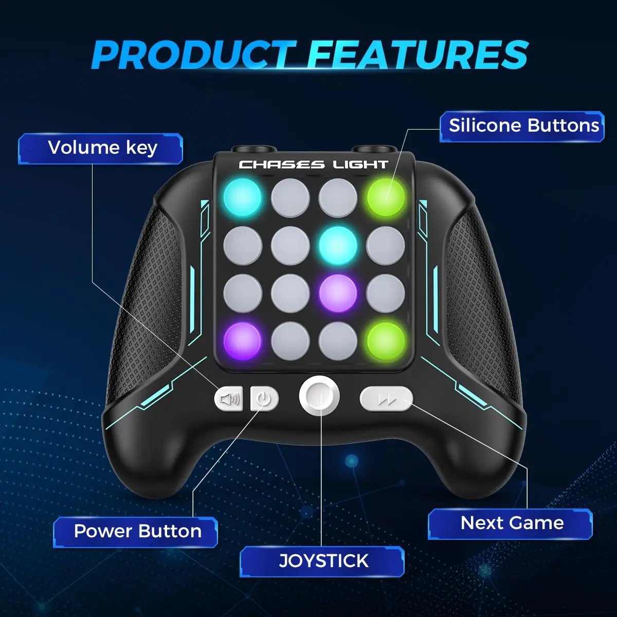 Handheld Video Game Console Quick Push Fidget Game Toy Electric Pop Game with 5 Gameplay Modes Handheld Stress Relief Controller Portable Toy Gifts
