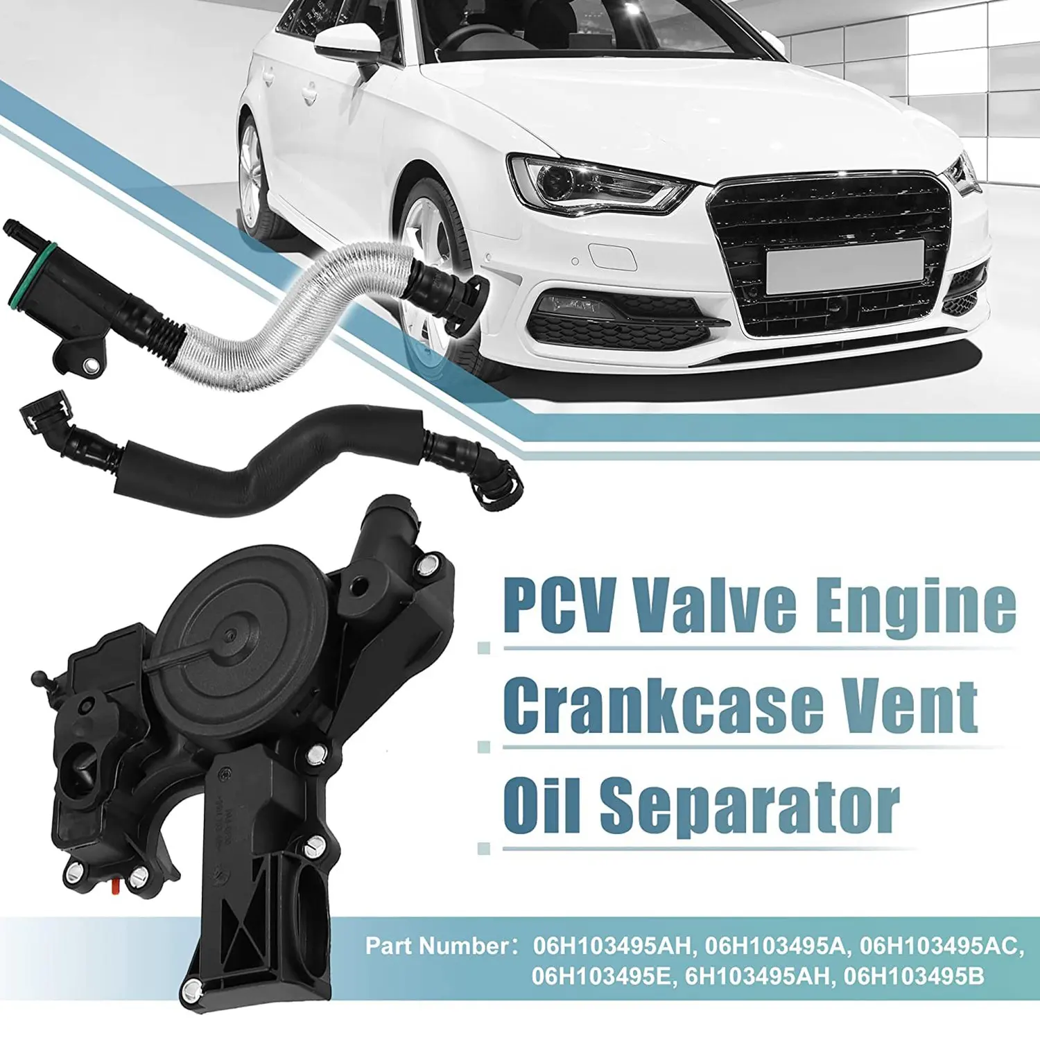 PCV Valve Engine Crankcase Vent Oil Separator Breather Hose Exhaust Pipe Kit for A3 A4 A5 Q5 TT CC