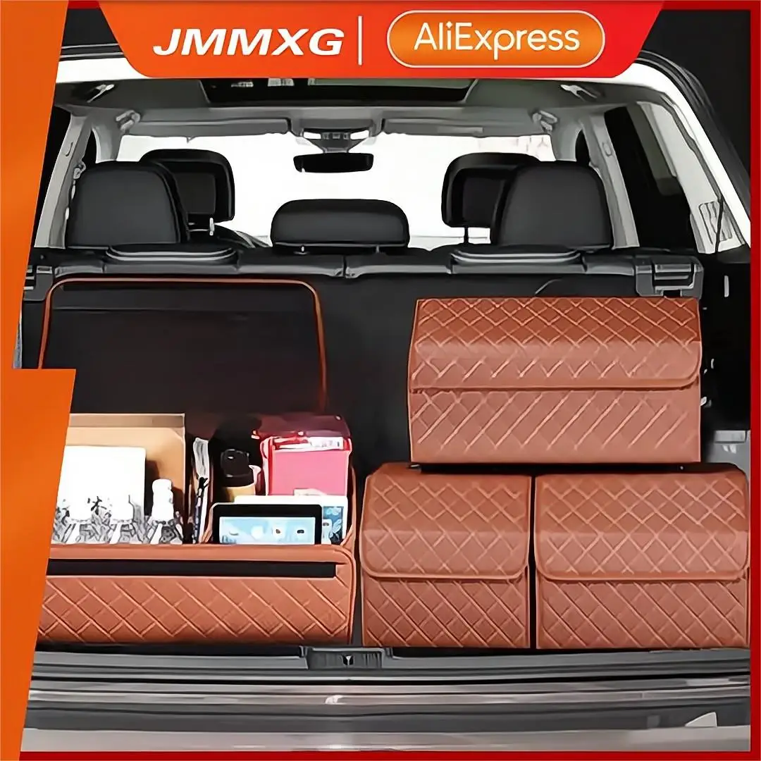 Car Trunk Storage Organizer With Lid Portable Multipurpose Collapsible