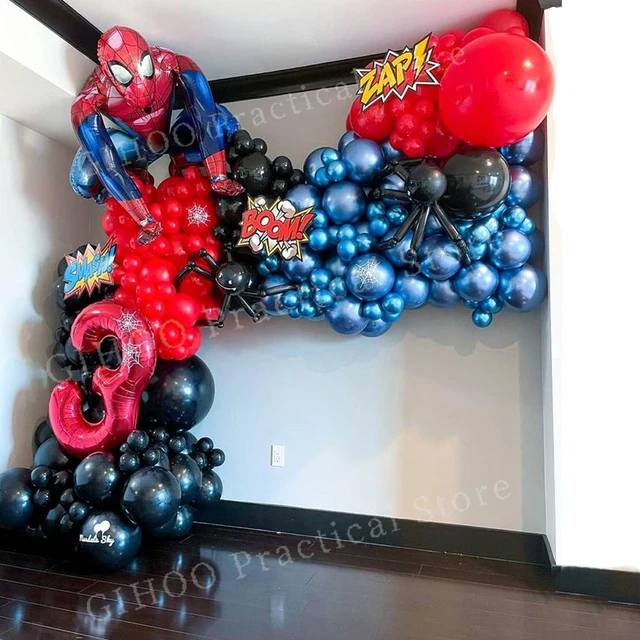 Kit De Arco De Guirnalda Para Decoración De Fiesta, Globos De Papel De  Aluminio 3d De Spider-man, 96 Piezas, Rojo Y Azul, Para Cumpleaños De Niños  De 1 A 9 Años 