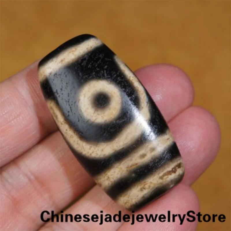 

Ancient Tibetan DZI Beads Old Agate Ruyi 2 Eye Totem Amulet Pendant GZI