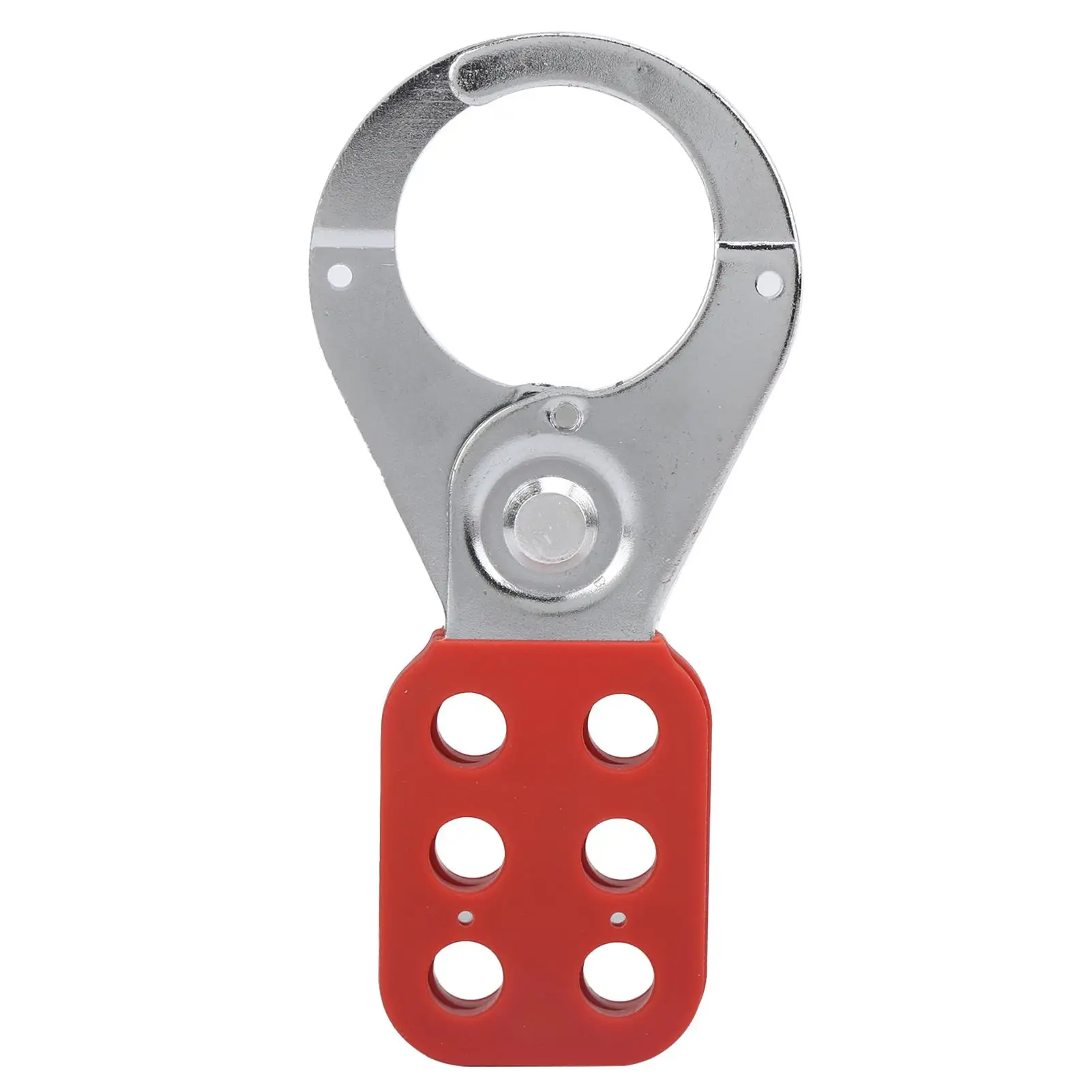 6-Hole Lockout Hasp Security Tool-Steel & Plastic Insulation, 1.5in Jaw Diameter for Industrial Use