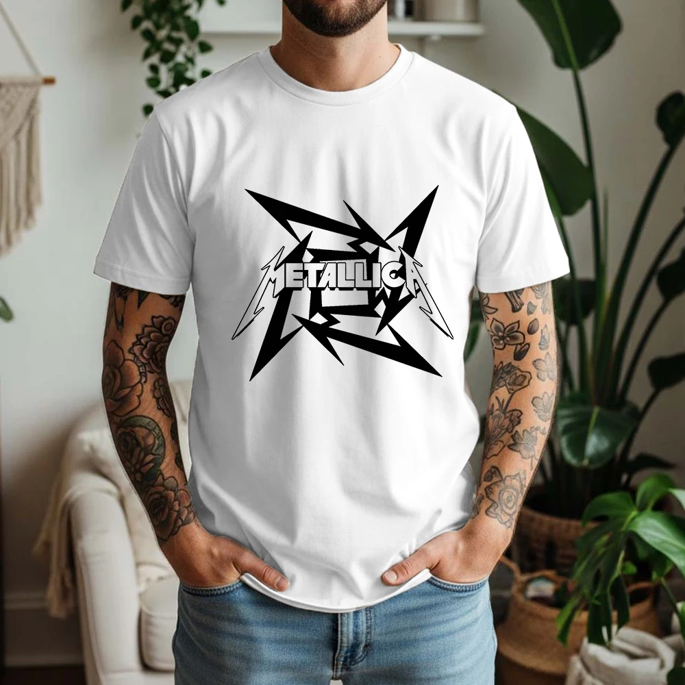 Oversized Breathable Heavy Metal Rock Punk Style 100% Cotton T-Shirt