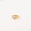 New Vintage High End PVD No Fade Fashion Luxury Simple Triangle Zircon Stainless Steel Finger Ring Trendy for Women 2