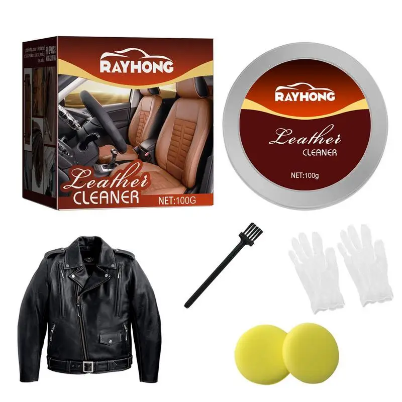 Leather Cream Beeswax 100g Natural Leather Conditioner Caring Cleaner Supplies Furniture Car Seats Shoes Boots Bags leather cleaning cream leather care cream