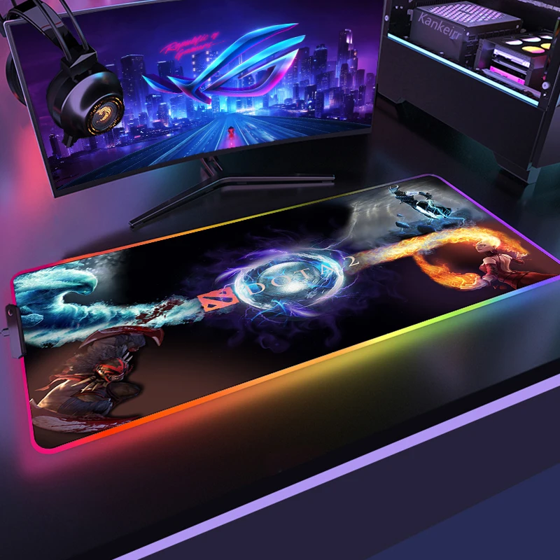 ӿ  RGB 콺 е, LED 콺 е, ̸ 콺 ī, PC ũ е Ʈ, Ʈ, Xl DOTA 2, 35x90cm