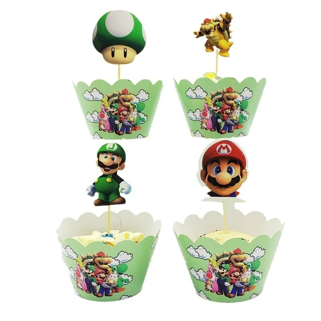 Jogo Super Mario desenhos animados Cupcake Bolo Bandeira Chliden Batismo  Comunhão Partido Fornecimento Aniversário Festival Aniversário Embalagem  Decorar - AliExpress