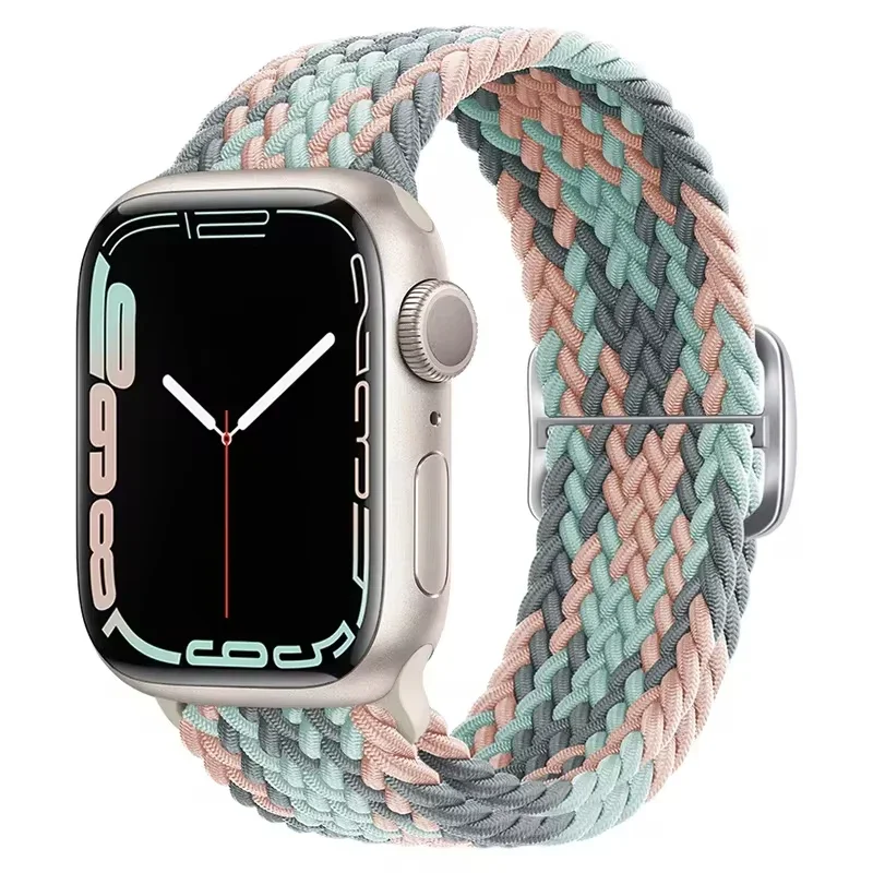 Braided Solo Loop Elastic Apple Watch Band Bracelet Strap