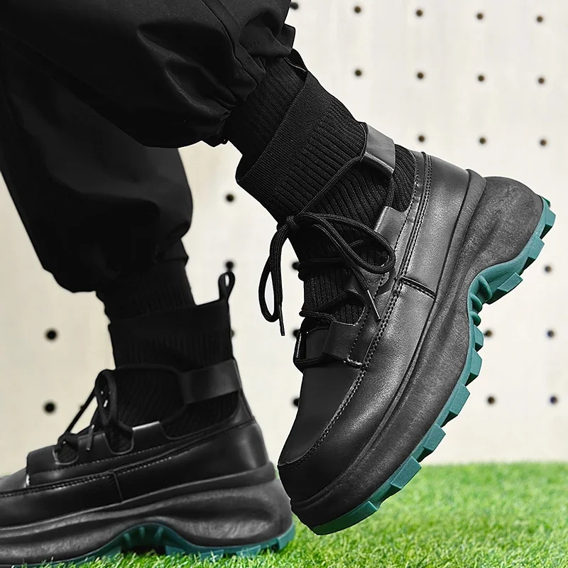 Men's Boots The New Fashion Wild Thick Bottom Comfortable Non-slip Wear-Resistant Explosive Style Spring and Autumn Zapatos