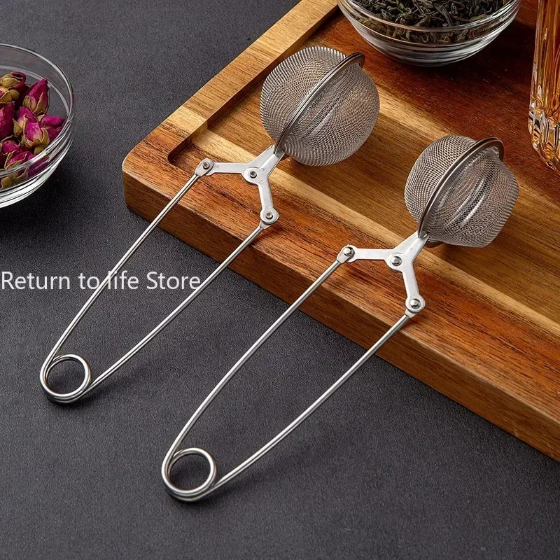 Stainless Steel Tea Infuser Sphere Filter Ball Teaspoon Squeeze Strainer