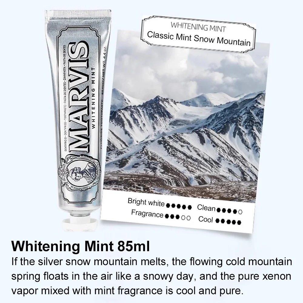 Teeth Whitening Product Marvis Toothpaste Whitening Mint Freshen Breath Italy Original Remove Smoke Stains 85ml