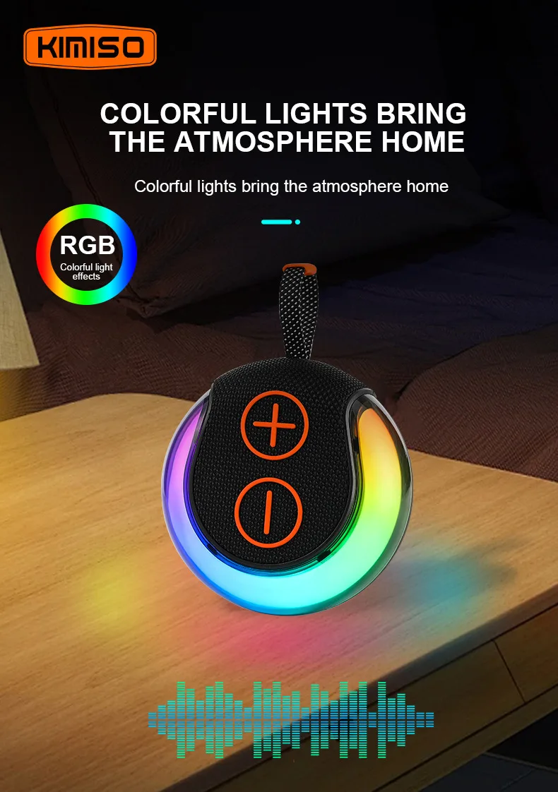 Mini Portable Waterproof Bluetooth Speaker Sound Activated RGB Mobile Music Loud Boombox Home Party TWS Wireless Subwoofer Card_voghion.com