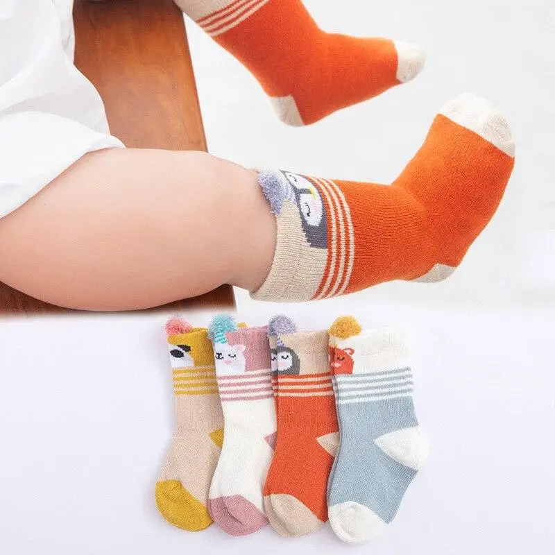 4 Pairs/lot Infant Baby Socks Spring Autumn Baby Socks Girls Cotton Newborn Boy Toddler Socks Kids Children Clothes Accessories