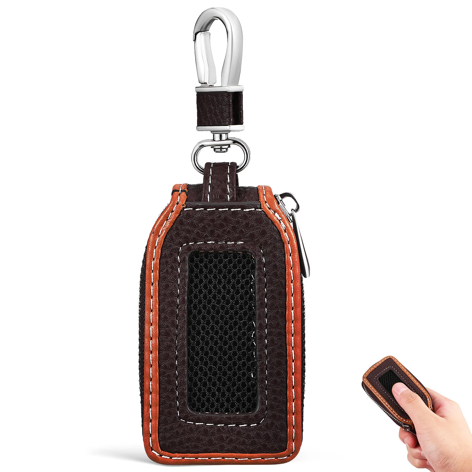 

Leather Car Key Chain Case Holder Key Fob Cover Brown Key Holder Keychain Cover Auto Keys Protective Cover Car Key Case