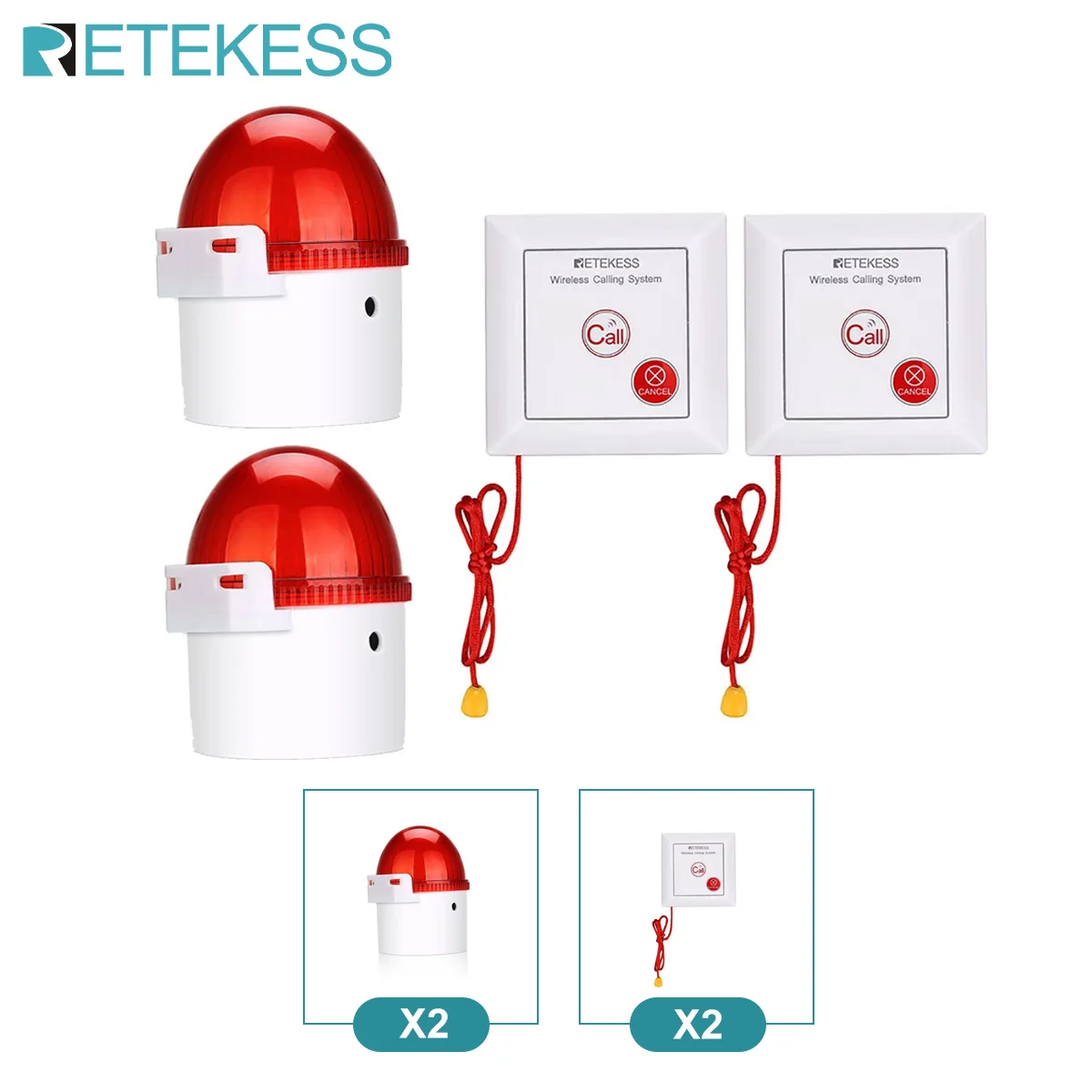 Sistema Allarme Retekess TH103 - Impermeabile IP54, Pulsante SOS, Per Anziani E Pazienti - Foto 3
