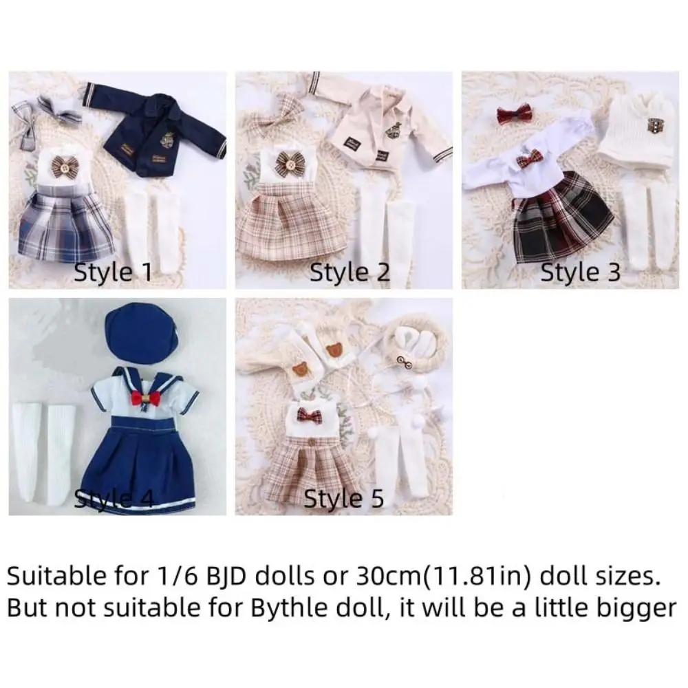 Changing Clothes 1/6 Dolls Clothes Dress Up Makeup Handmade 30cm Doll Uniform Decoration Play House BJD Doll Outfit