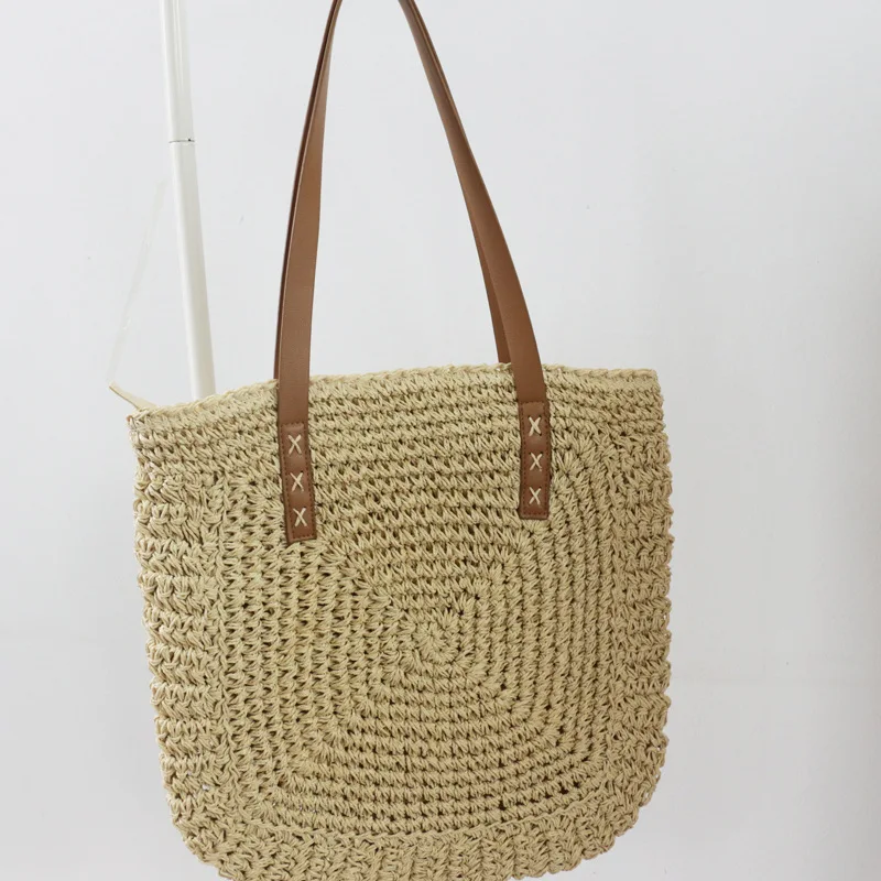 

Casual Big Straw Woven Shoulder Bags For Women Summer Beach Straw Totes Bag Woman Handbags Large Capacity Travel Weave Women Bag