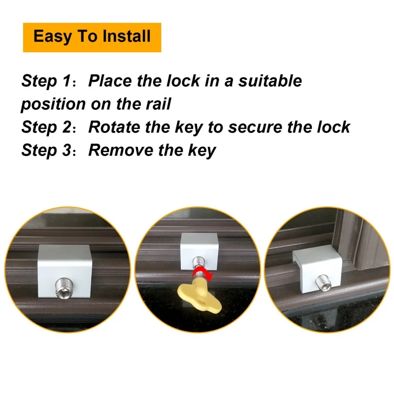 Sliding Window Sash Lock Stopper Anti-theft Door Lock Non Punch Aluminum Alloy Window Safety Locks for Baby Kids and Pets window safety lock