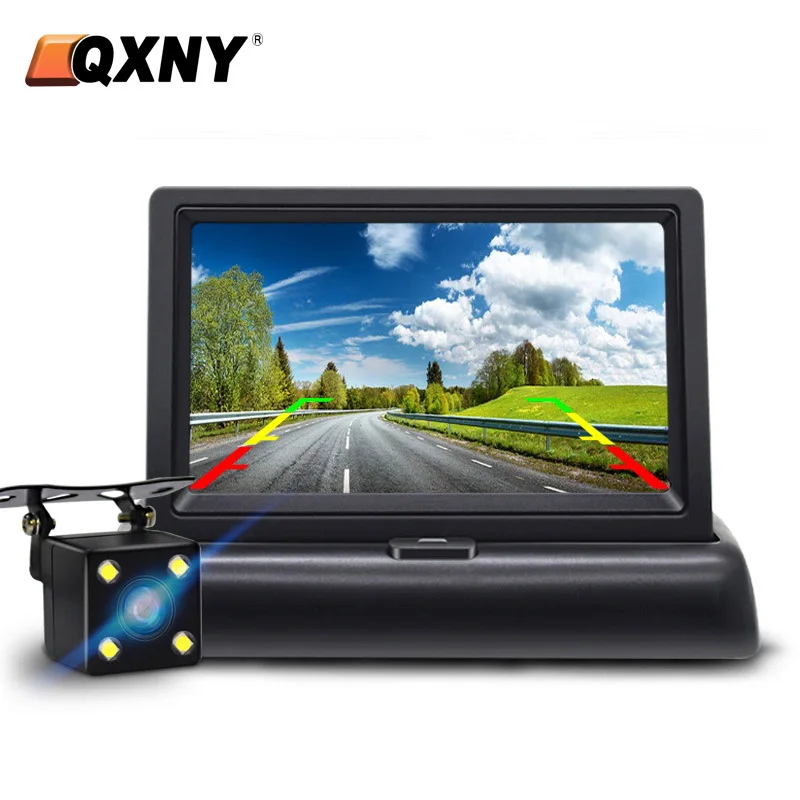 

QXNY 4.3"5"7"TFT LCD Display or Monitor Waterproof Night Vision Reversing Parking Revere Car Rear View Backup Camera Wide Angle