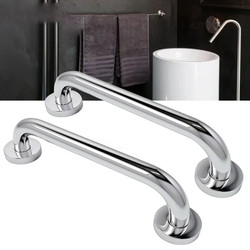 Stainless Steel Grab Bar 2Pcs Bathtub And Shower Barrier-free Safety Railings Elderly Disabled Anti-slip Handles Bathroom Tools