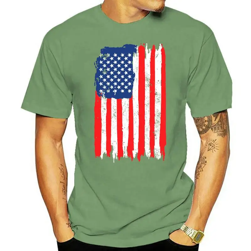 

USA Distressed US Flag Shirt Men T-Shirt Flag streetwear tshirt