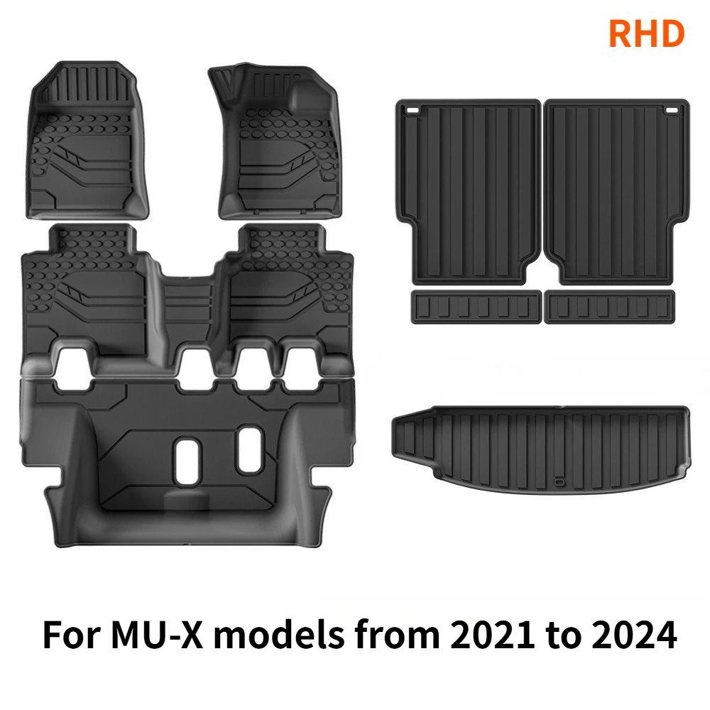 2021-2024년형 mu-X Mu Ranger 차량용 전천후 TPE 바닥 매트 및 트..