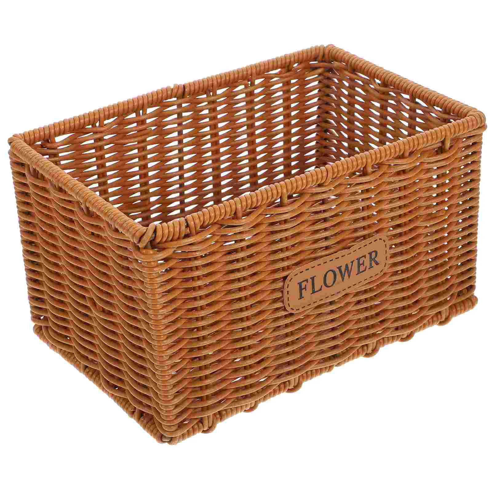 

Imitation Rattan Storage Basket Plant Decor Woven Flower Planter Container Baskets Planters for Indoor Plants