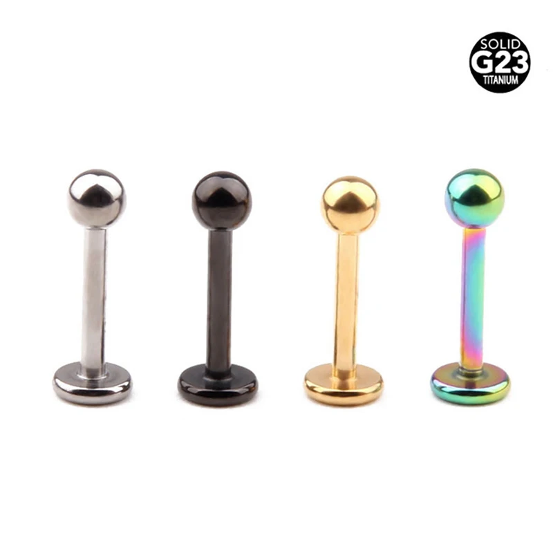 2 Pezzi Nuovo [100% Titanium G23] Labret 16G(1.2Mm) Lip Studs Fashion Cartilagine Tragus Ear Lip Piercing Prong Orecchini Gioielli Per Il Corpo