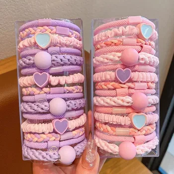 5 pezzi di elastici per bambini colorati a cerchio grande non danneggiano i capelli, fasce per capelli da ragazza, accessori per capelli per bambini coreani, anelli per capelli 1