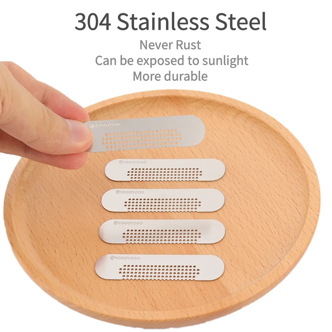 Window Weep Hole Covers 10PCS 304 Stainless Steel Window Weep Hole Covers Patch With Waterproof Adhesive 65mm*15mm*0.3mm