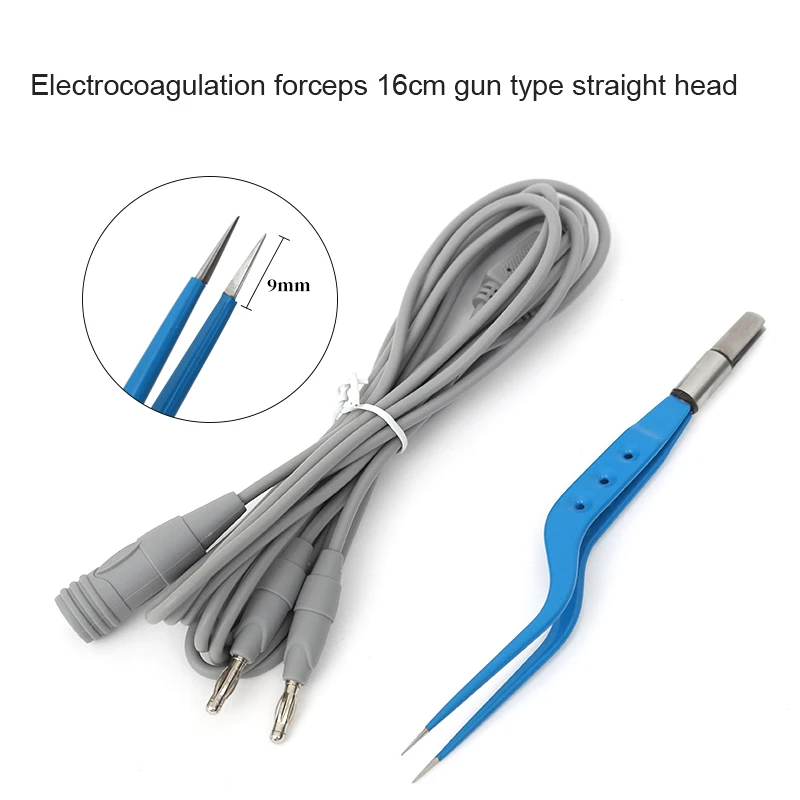 Surgical Instruments Bipolar Coagulating Tweezers Electrocoagulating Wire Insert Type High Temperature And High Pressure Electrocoagulation Forceps