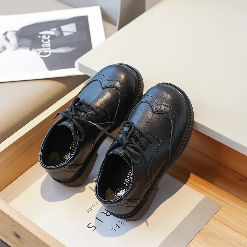 School Student Shoes for Boys Kid Spring Autumn Block New Black Boy Girl Loafer Soft Sole Kid Flats - 3