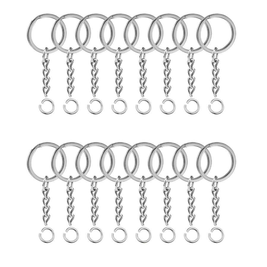 10pcs,Flat Key Chain Rings Kit Metal Keychain Rings Bulk for Resin, DIY ...
