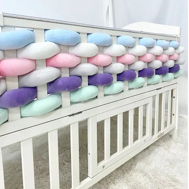 3M/5M Woven Twist Single-strand Bed Circumference Crib Pillow Anti-collision Bed Circumference Guardrail Baby Room Decoration 4