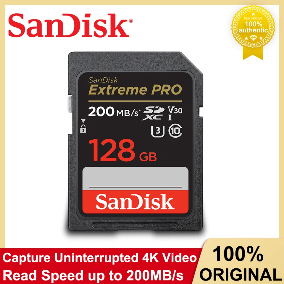 100% Original SanDisk SD Card Extreme PRO UHS-I C10 U3 V30 