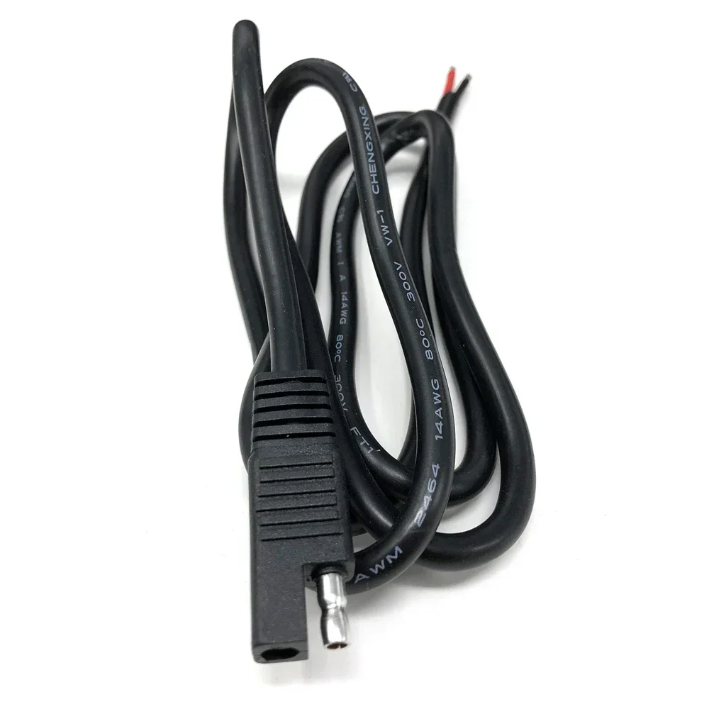 100cm SAE Connector DIY 2 Pin Lug Cable Battery Charger Quick Disconnect SAE Extension Cord 14AWG for Motorcycle / Car / Tractor